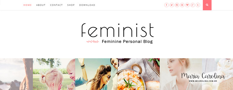 Feminist | 6 incríveis temas free para seu blog | MCarolina.com.br