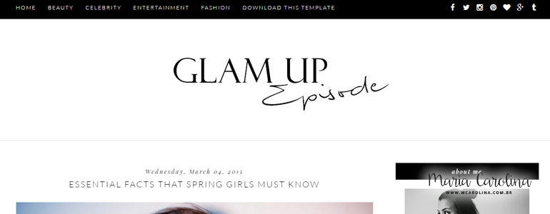 Glam Up | 6 incríveis temas free para seu blog | MCarolina.com.br