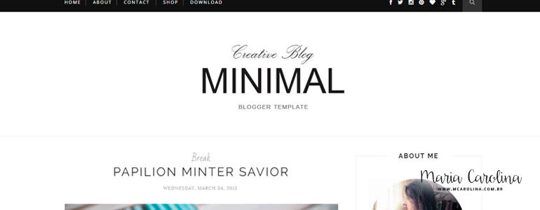 Minimal | 6 incríveis temas free para seu blog | MCarolina.com.br