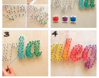 Painel com pregos e linhas | 6 lindas e fáceis DIY no Pinterest | MCarolina.com.br